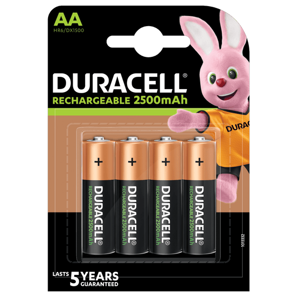 Duracell AA 2500mAh NiMh BP-4 Precharged - 5yrs