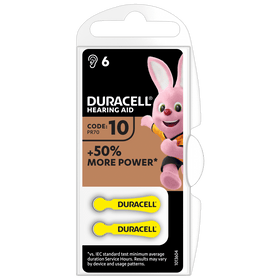 DA10 Duracell 6 pack Hearing Aid Battery