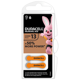 DA13 Duracell 6 pack Hearing Aid Battery
