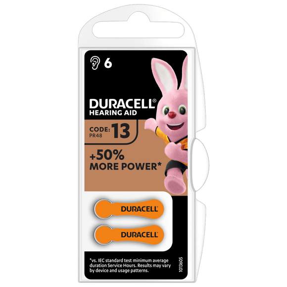 DA13 Duracell 6 pack Hearing Aid Battery