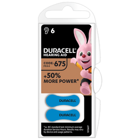 DA675 Duracell 6 Pack Hearing Aid Battery