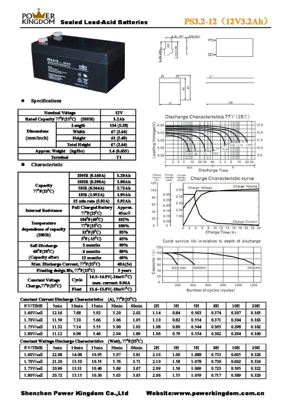 12v 3.2Ah SLA Afribatt