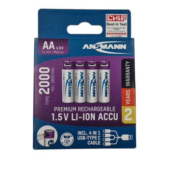 ANSMANN AA Lithium 1.5v 2000mAh BP-4