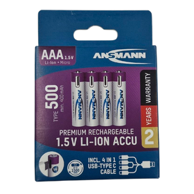 ANSMANN AAA Lithium 1.5v 500mAh BP-4