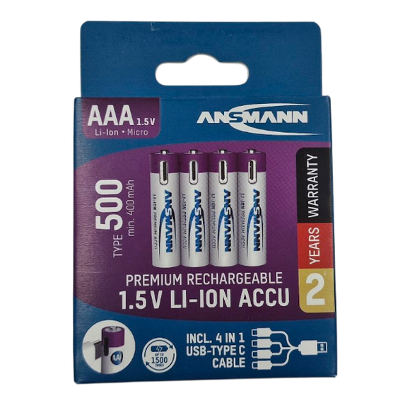 ANSMANN AAA Lithium 1.5v 500mAh BP-4