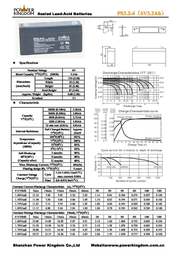 6V 3.2Ah SLA Afribatt