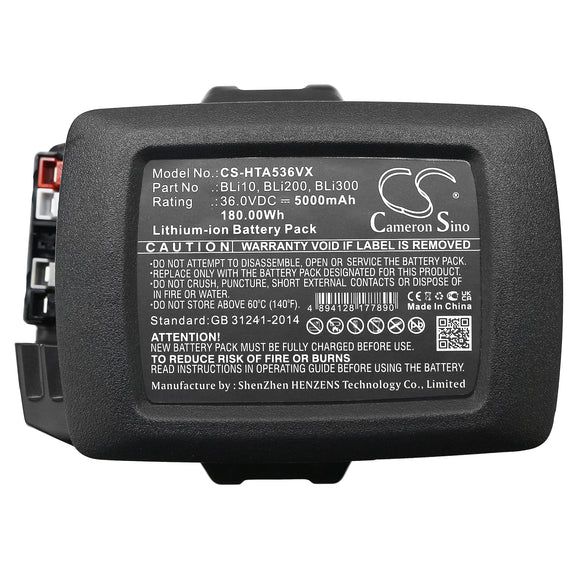 36v 5000mAh Husqvarna Bli300 replacement Battery