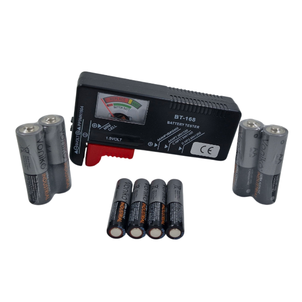 Voniko Battery and Tester Bundle - 8 pcs