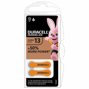 DA13 Duracell 6 pack Hearing Aid Battery